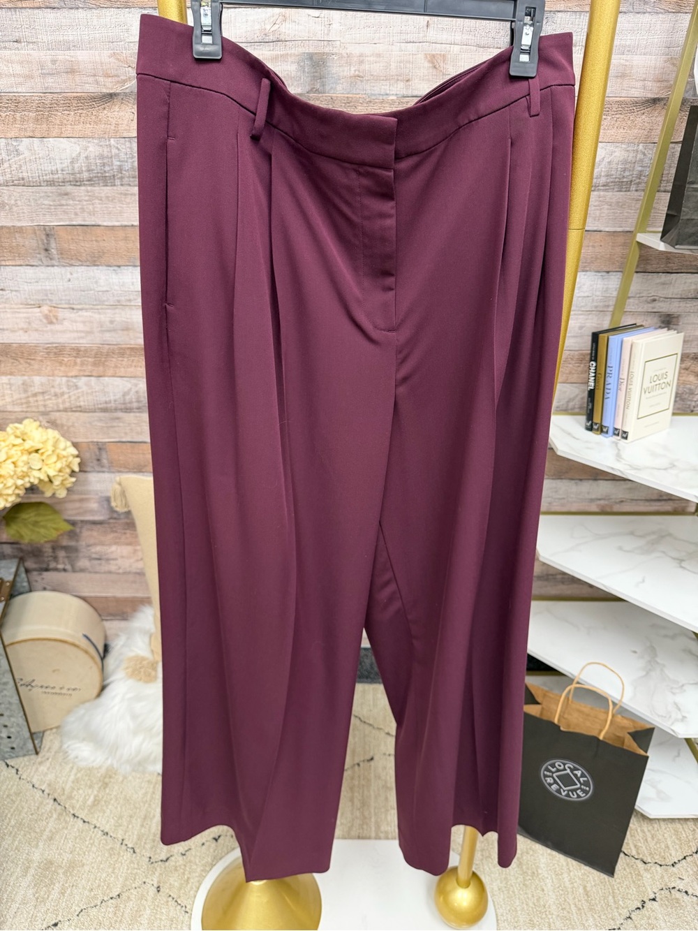 Ann Taylor Wine Dress Pant with Pleats